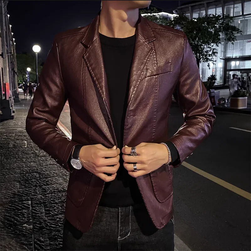 Rasmus™ Urban – Slim-Fit Blazer in Faux Leather (multiple colors)