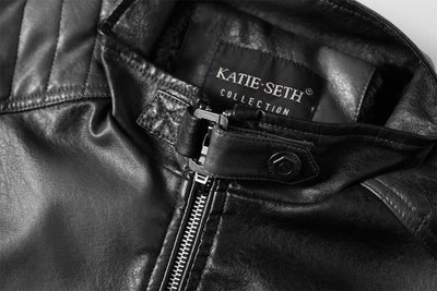 Tobias™ Rust – Brown motorcycle jacket with patch details