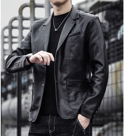 Rasmus™ Urban – Slim-Fit Blazer in Faux Leather (multiple colors)