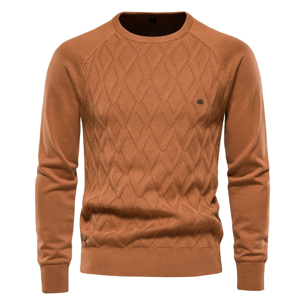Men's Sweater with Check Pattern