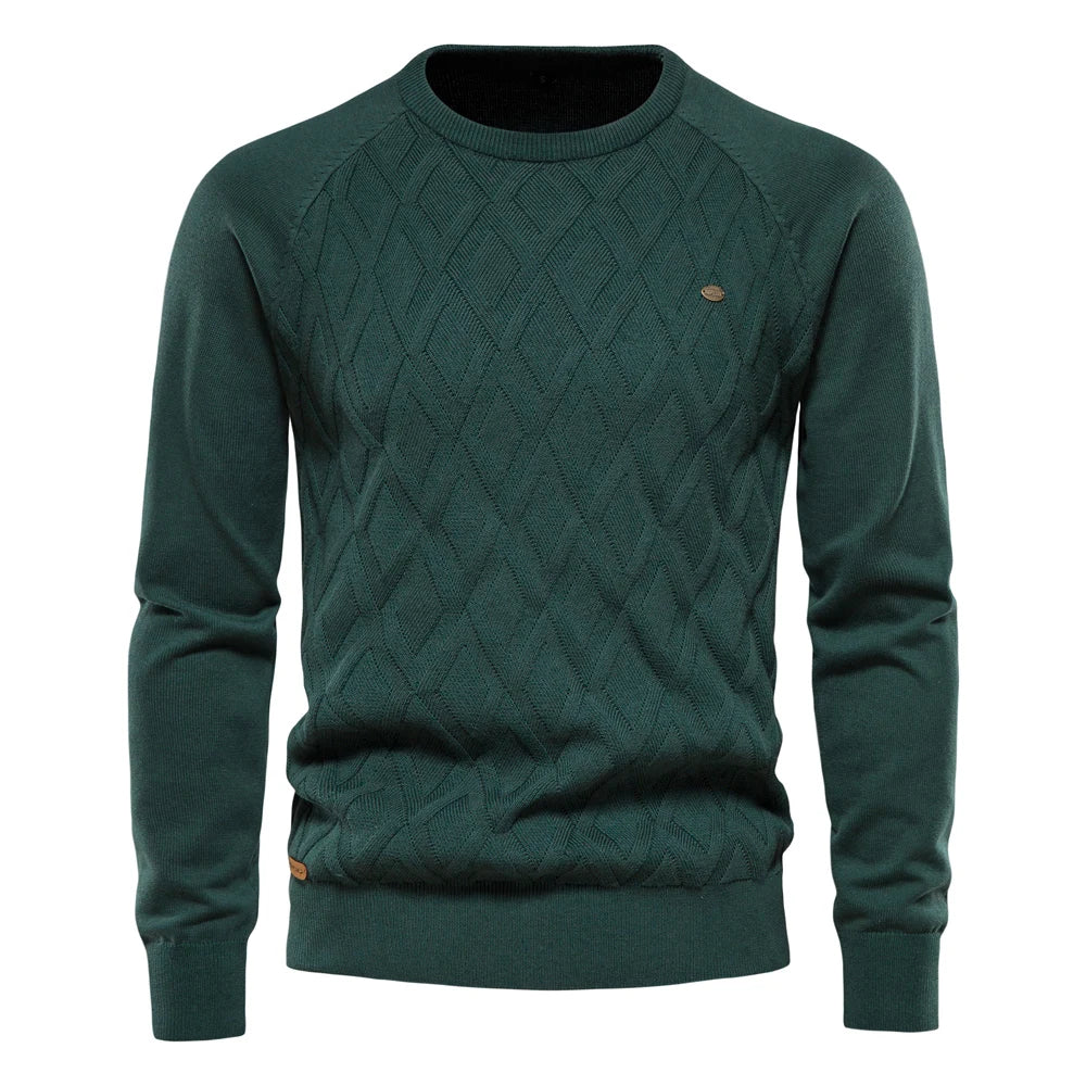 Men's Sweater with Check Pattern