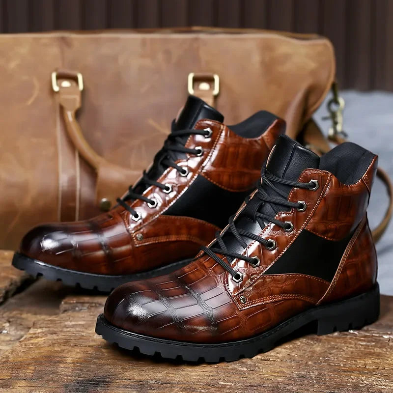Olsen & Olsen™ Rendell | Leather Croco Boots
