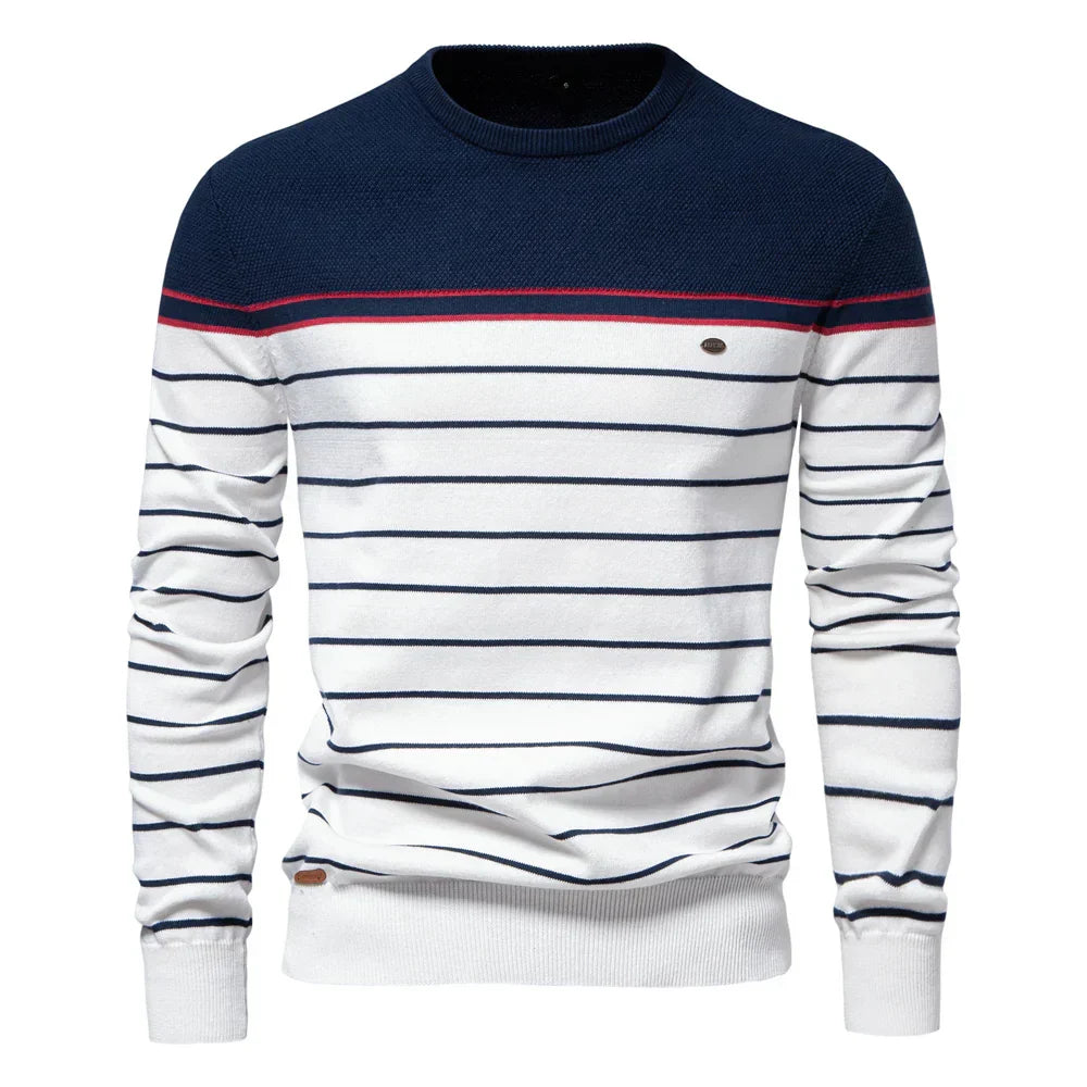 Men's Sweater with Striped Pattern
