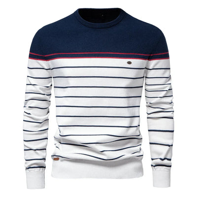 Men's Sweater with Striped Pattern