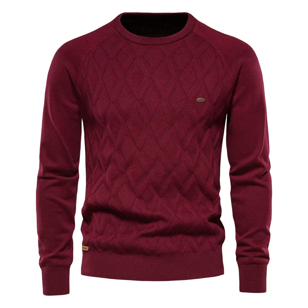 Men's Sweater with Check Pattern