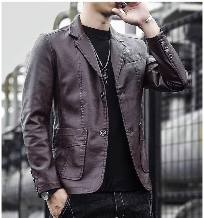 Rasmus™ Urban – Slim-Fit Blazer in Faux Leather (multiple colors)
