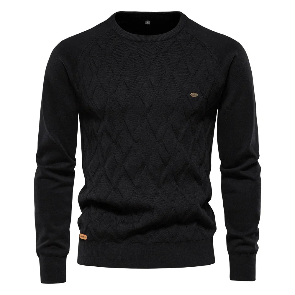 Men's Sweater with Check Pattern