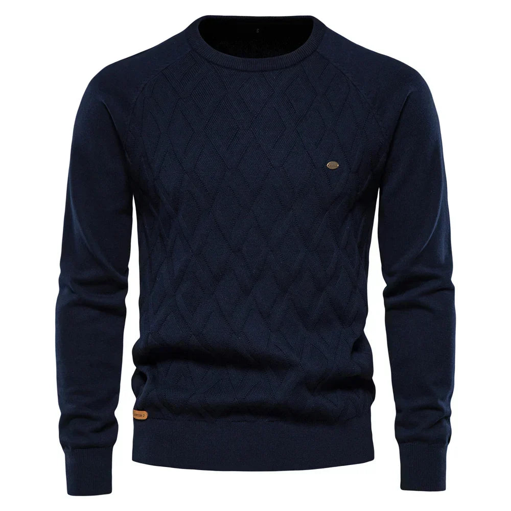 Men's Sweater with Check Pattern