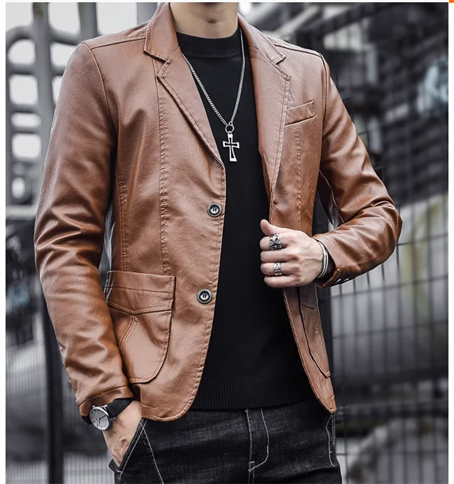 Rasmus™ Urban – Slim-Fit Blazer in Faux Leather (multiple colors)
