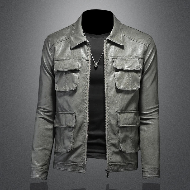 Kasper™ Tactic – Gray Utility Jacket with Multiple Pockets