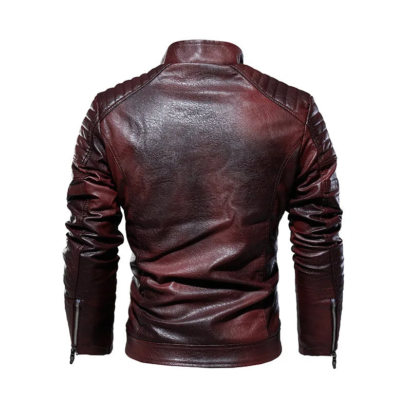 Tobias™ Rust – Brown motorcycle jacket with patch details