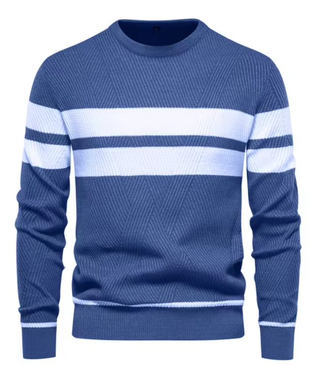 Stylish Men's Sweater with Herringbone Pattern
