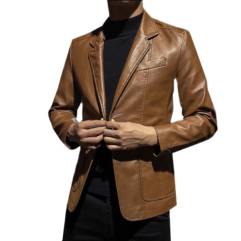 Rasmus™ Urban – Slim-Fit Blazer in Faux Leather (multiple colors)