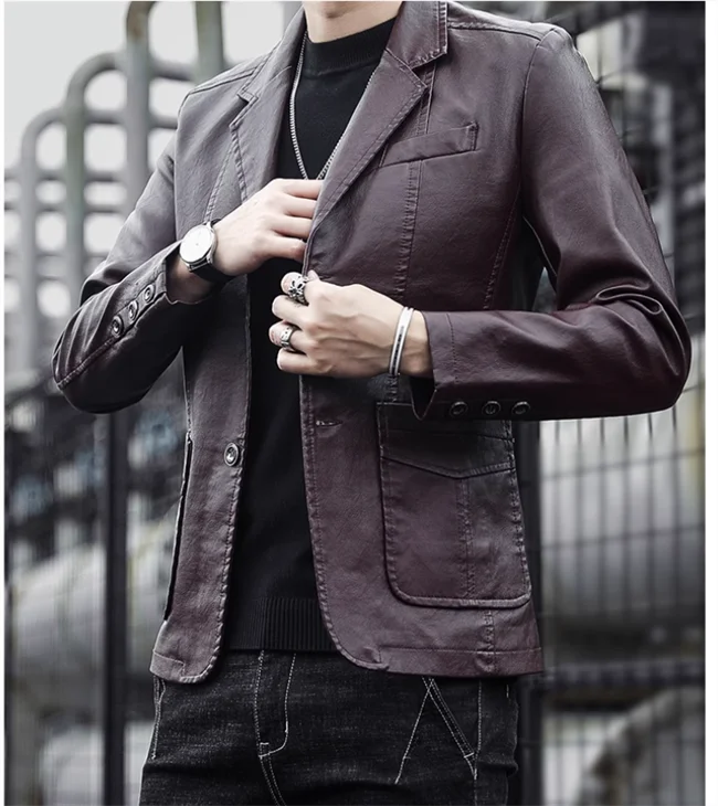 Rasmus™ Urban – Slim-Fit Blazer in Faux Leather (multiple colors)