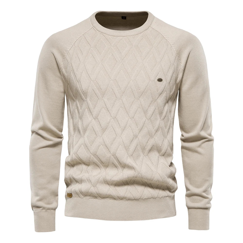 Men's Sweater with Check Pattern