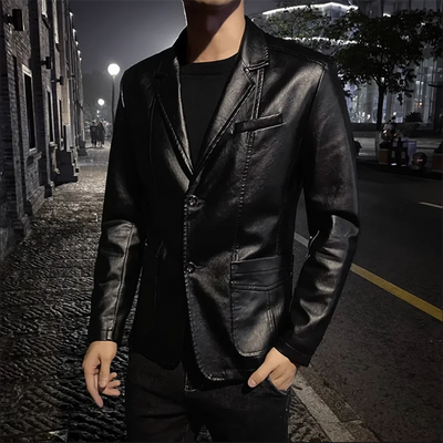 Rasmus™ Urban – Slim-Fit Blazer in Faux Leather (multiple colors)