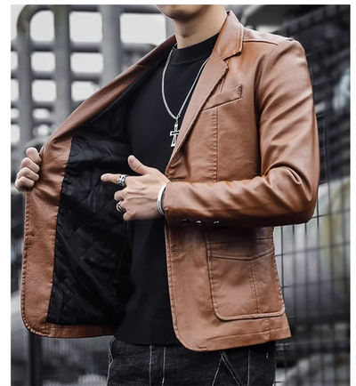 Rasmus™ Urban – Slim-Fit Blazer in Faux Leather (multiple colors)
