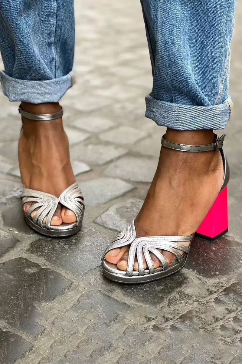Seraphina™ | Shiny Block-Heel Sandals