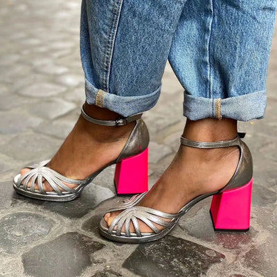 Seraphina™ | Shiny Block-Heel Sandals